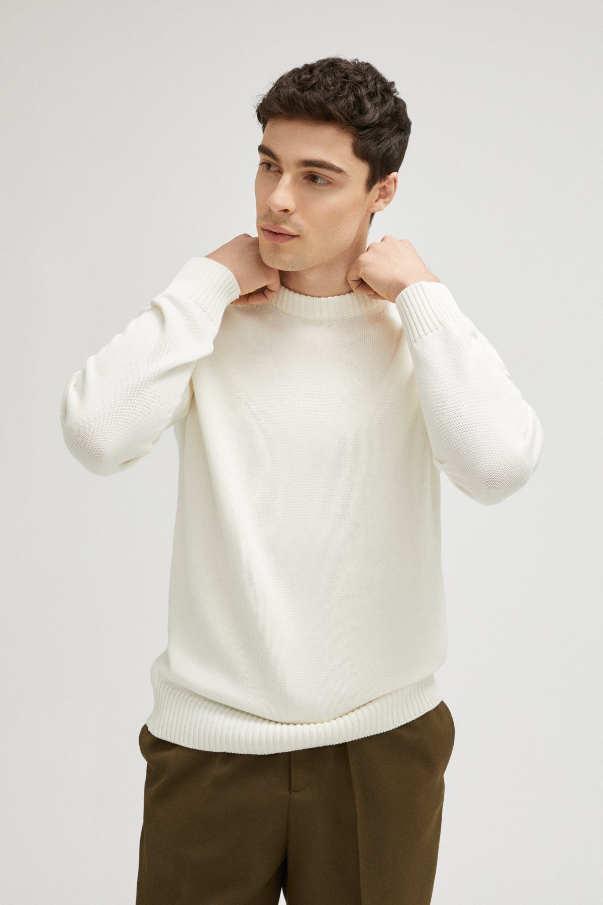 the organic cotton sweater milk white