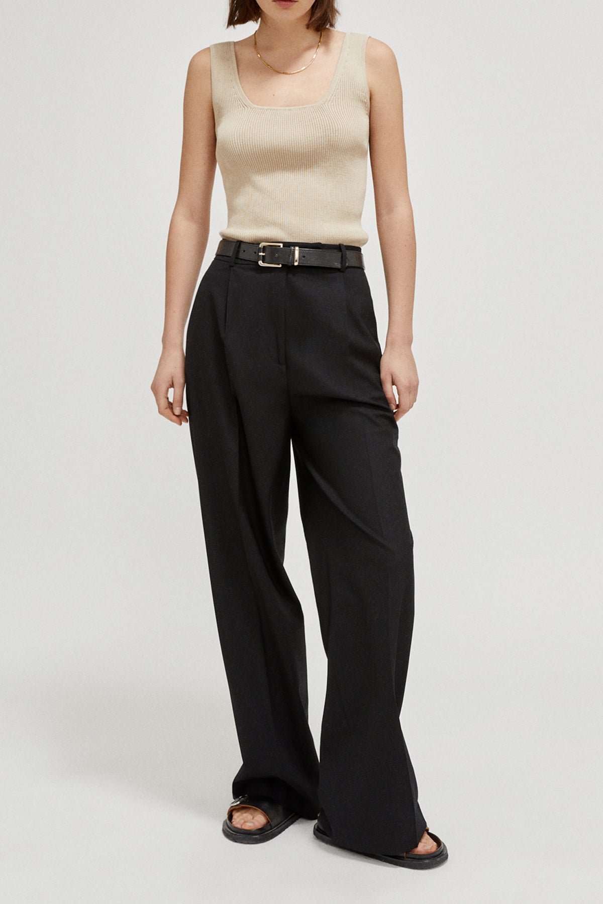 the organic cotton ribbed tank top imperfect version 22 beige