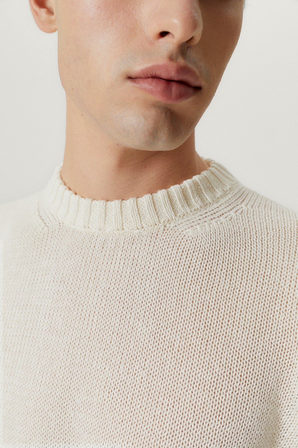 the pure linen crewneck sweater linen white