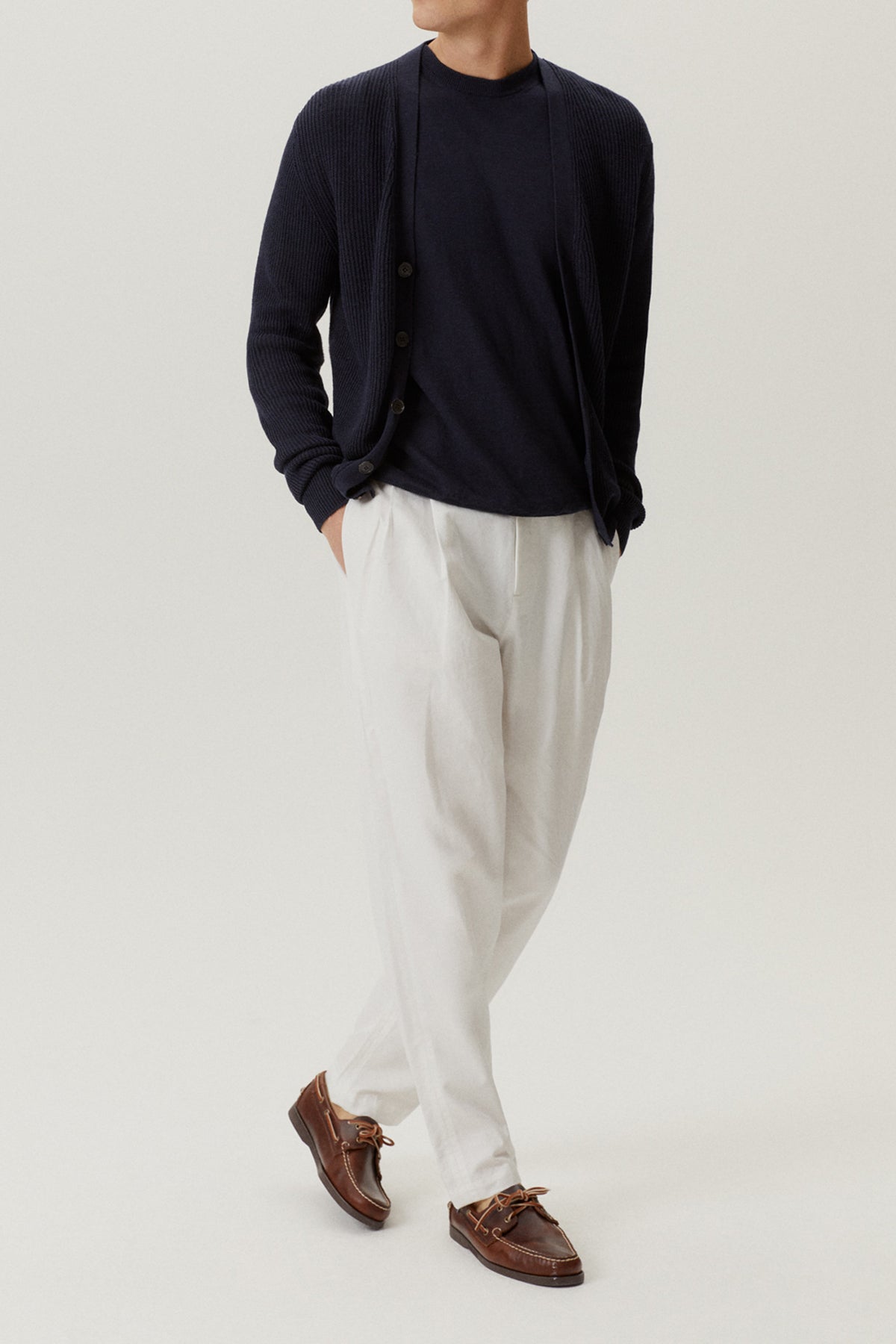 The Linen Cotton Ribbed Cardigan - Imperfect Version