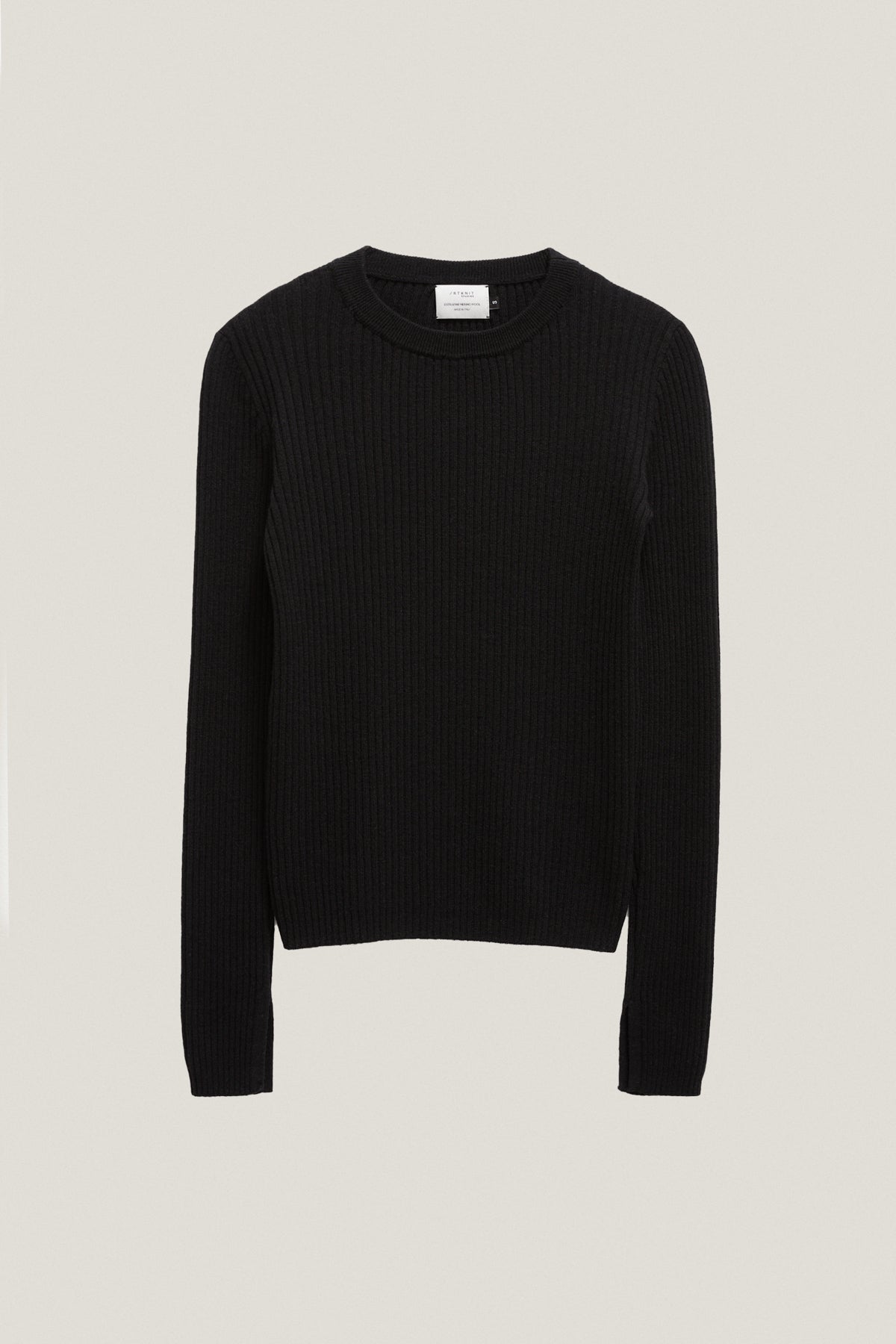 the merino wool ribbed sweater 2 black