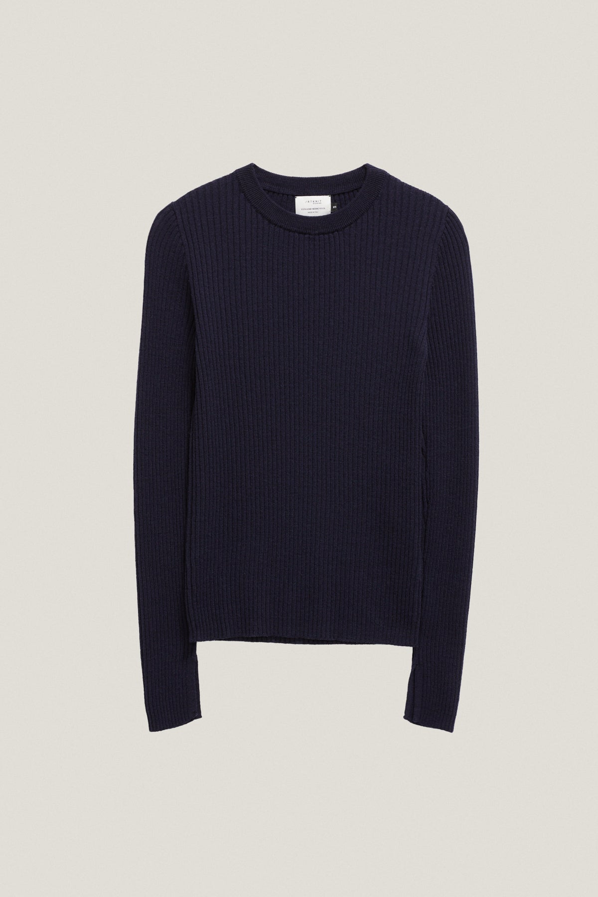 the merino wool ribbed sweater 2 oxford blue