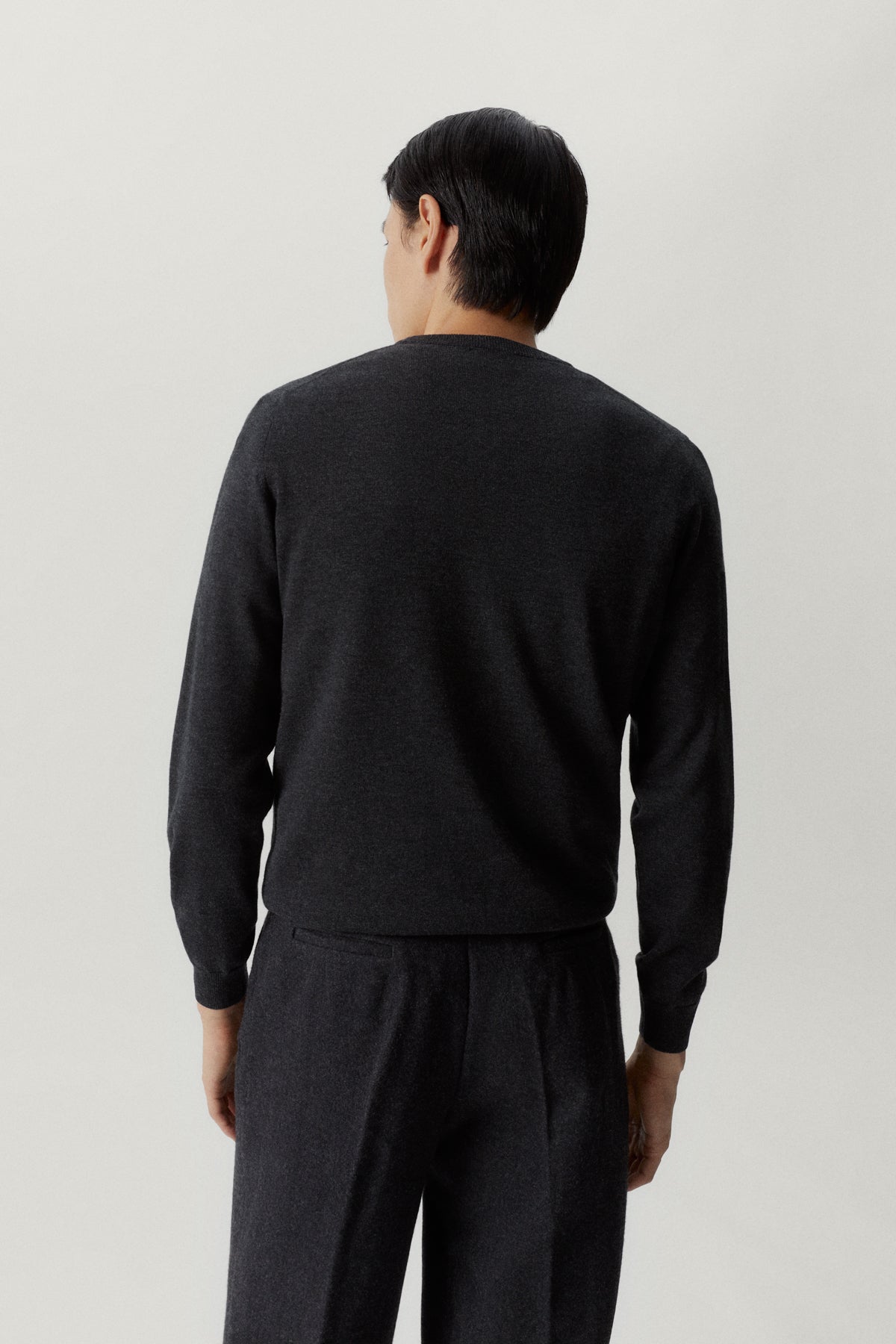 the ultrasoft round neck sweater anthracite melange
