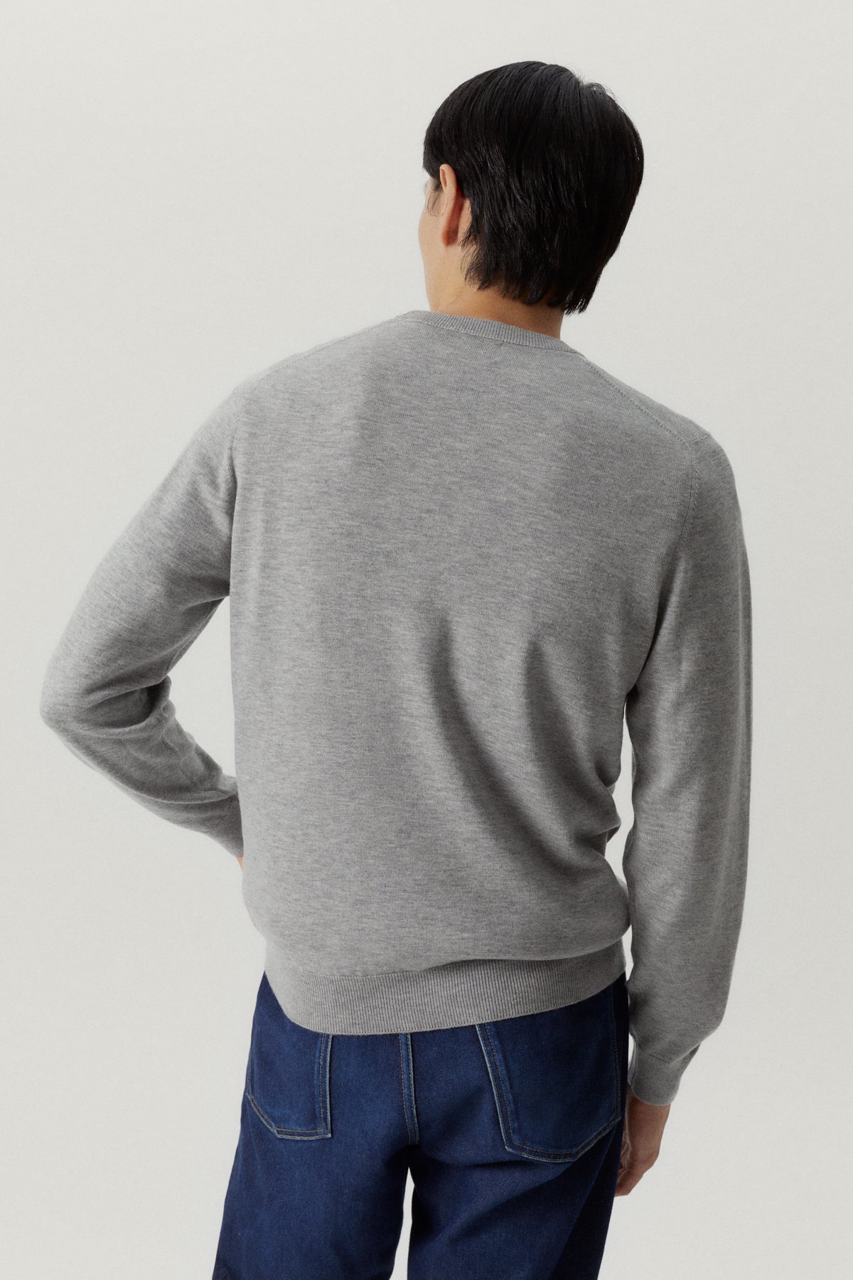 the ultrasoft round neck sweater grey melange