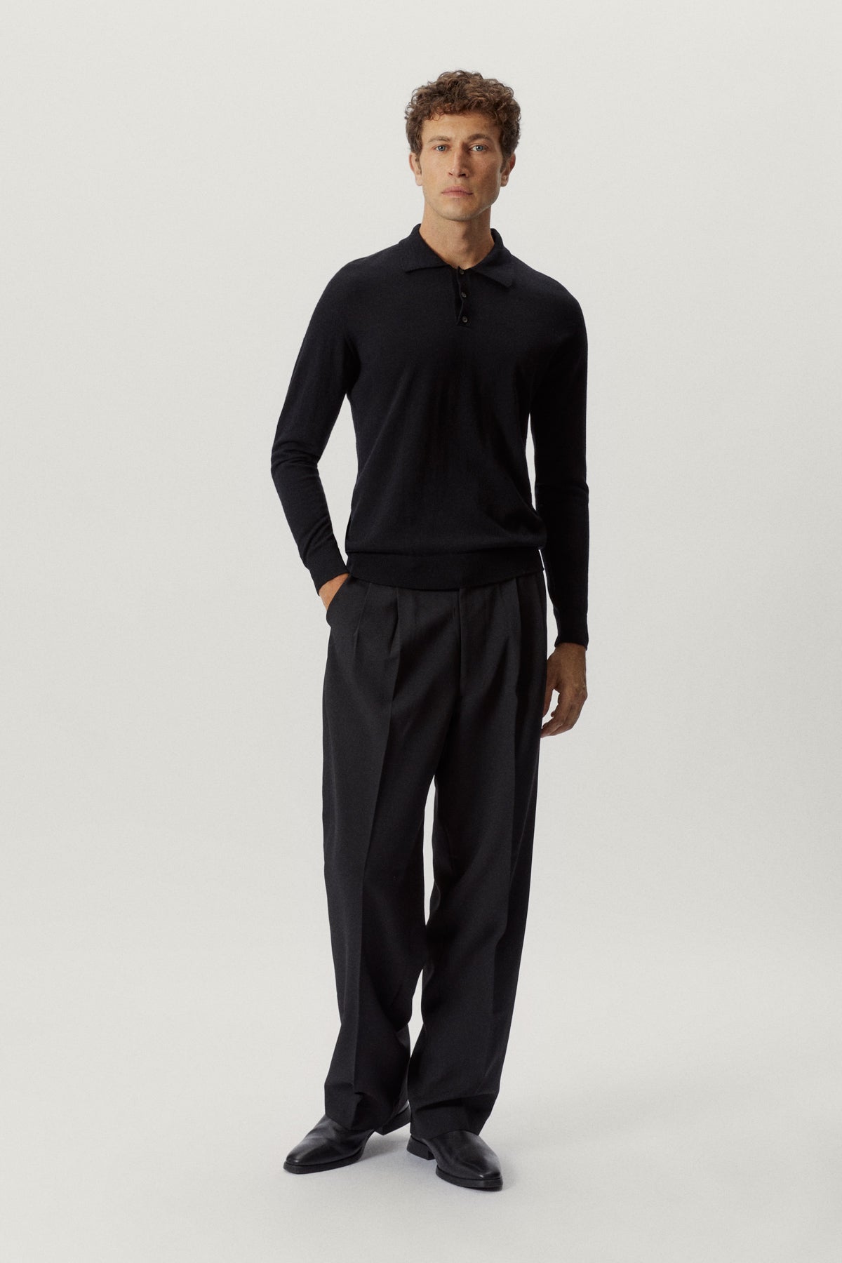 the ultrasoft wool polo black