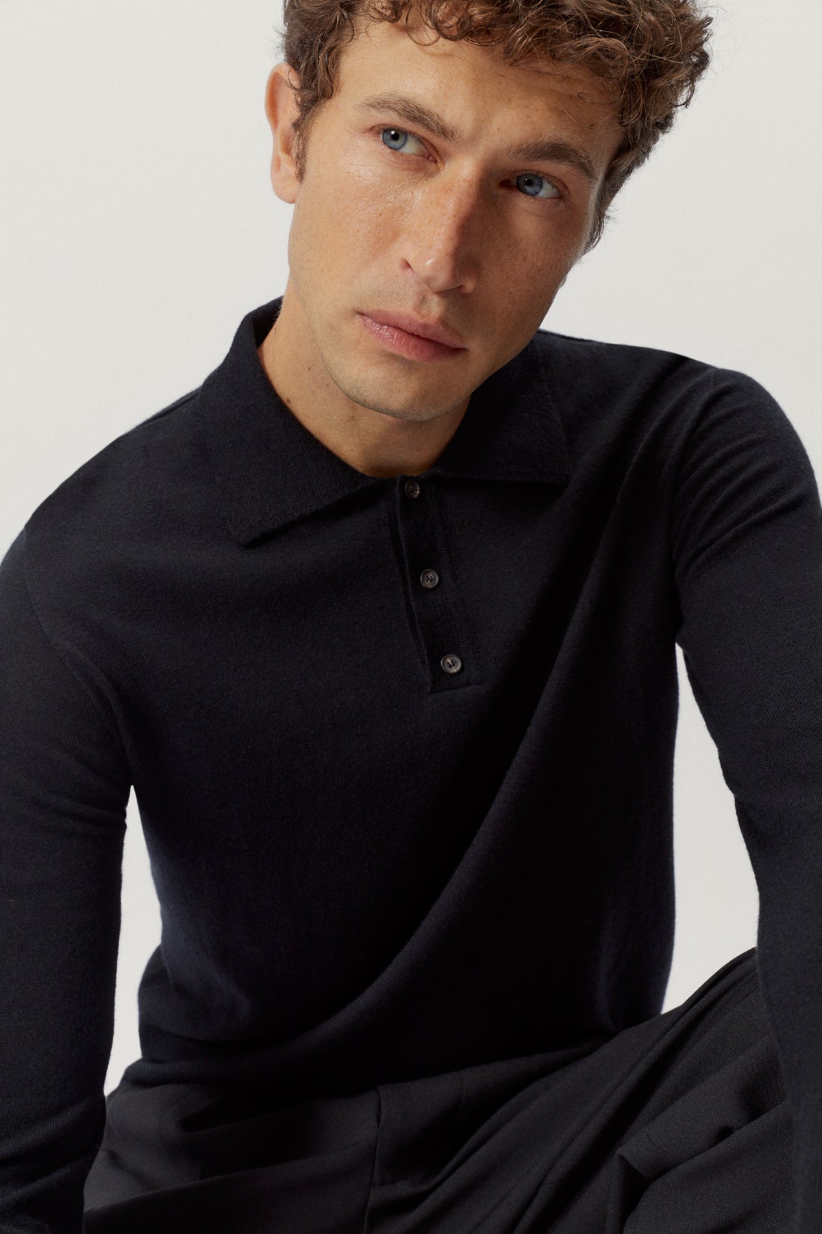 the ultrasoft wool polo black