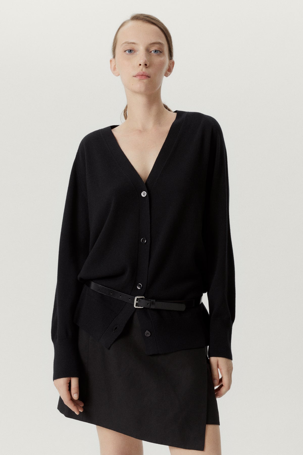 the ultrasoft wool relaxed cardigan black