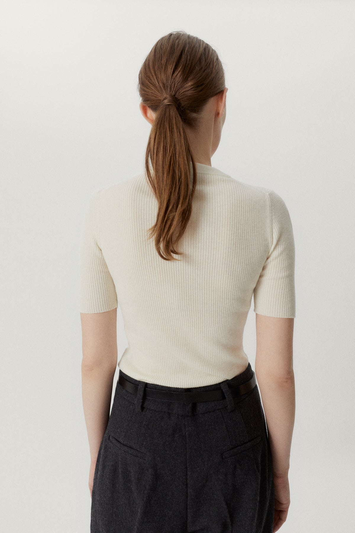 the ultrasoft wool ribbed t shirt natural white