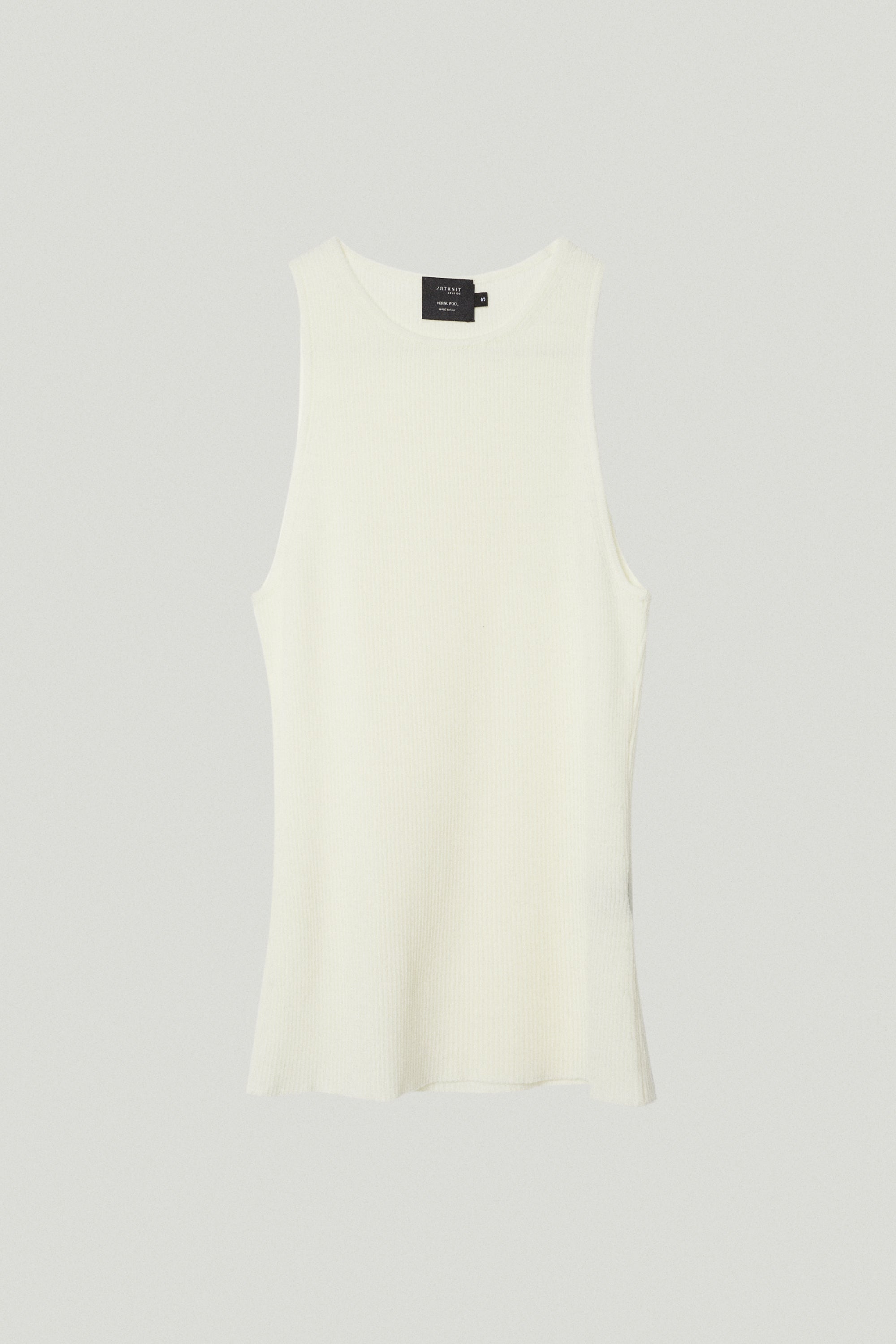 the ultrasoft wool ribbed tank top natural white