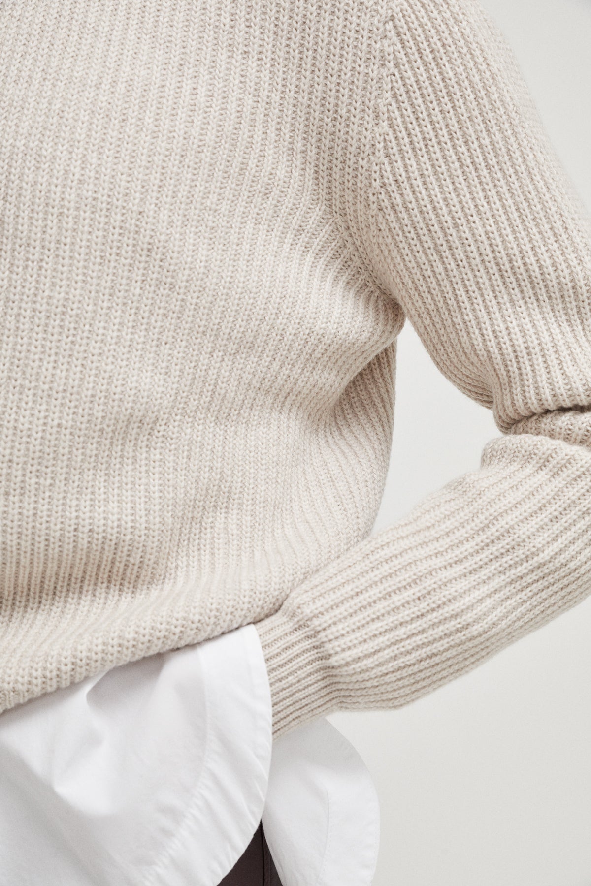 the wool perkins sweater greige