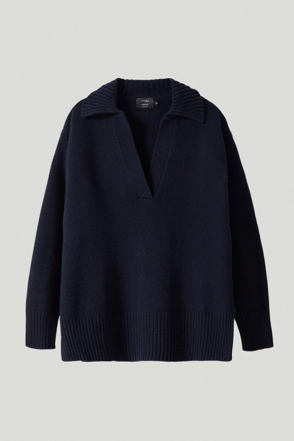 the woolen oversize polo abyss blue