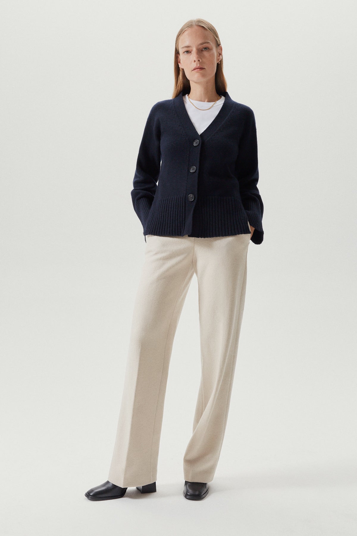 the woolen relaxed cardigan blue navy