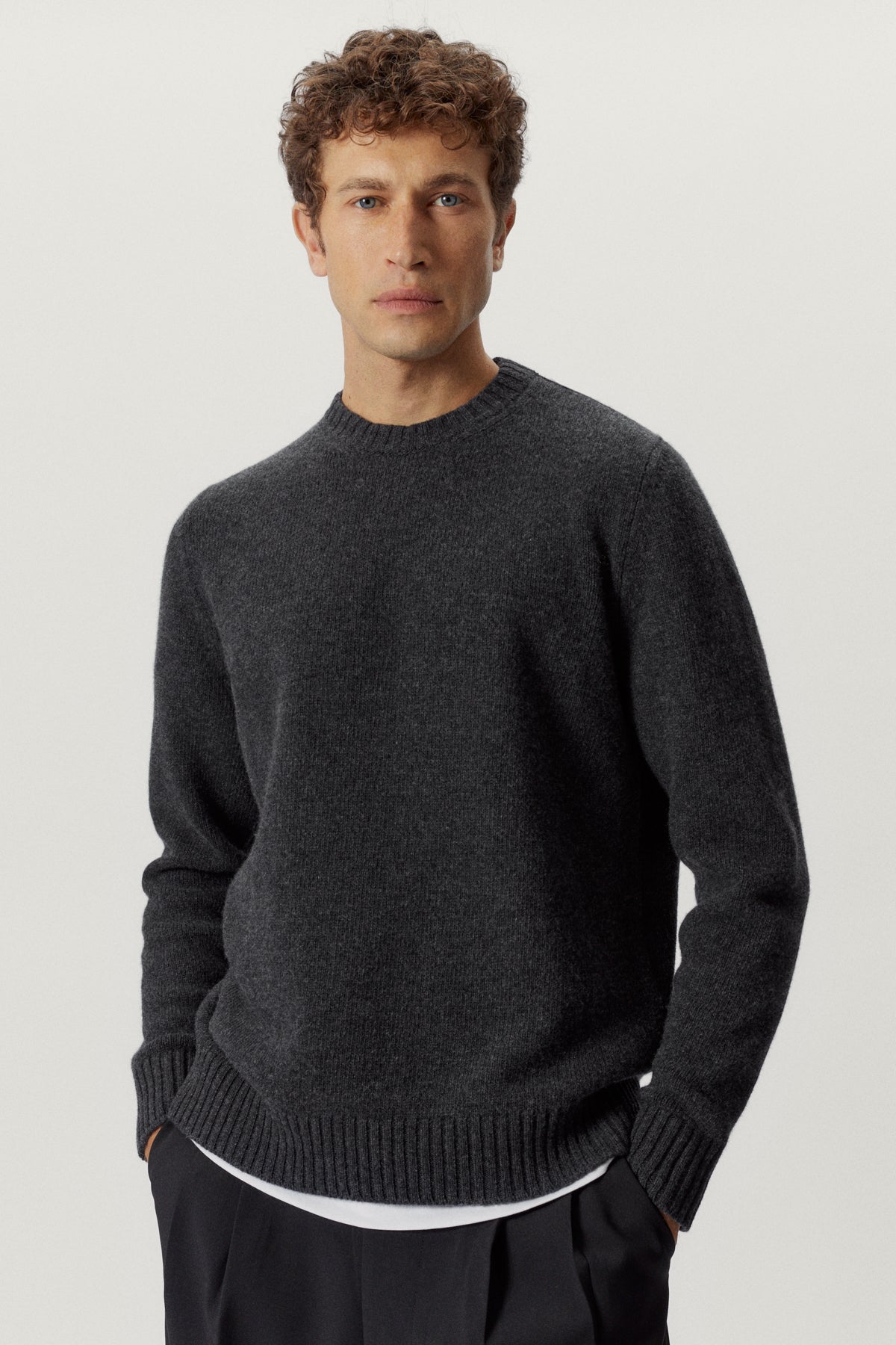 the woolen sweater ash grey