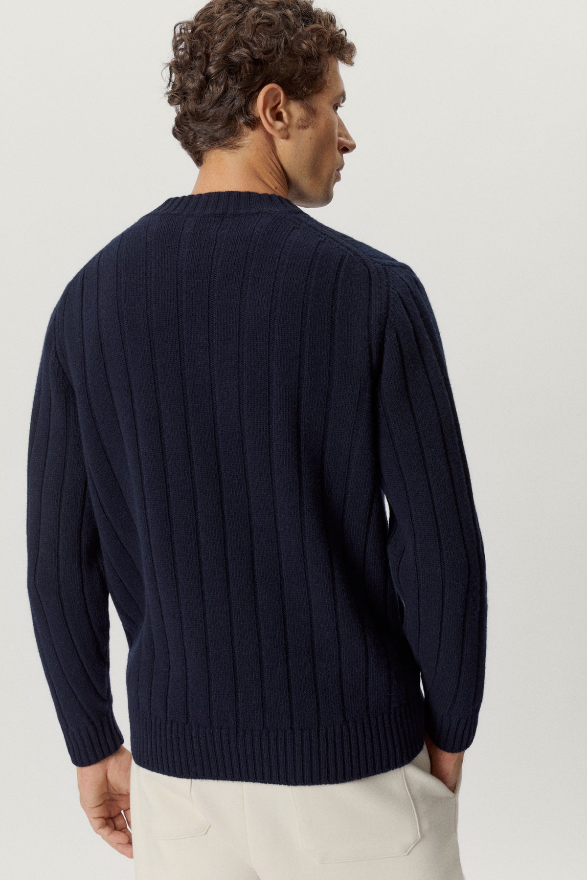 the woolen vintage v neck blue navy