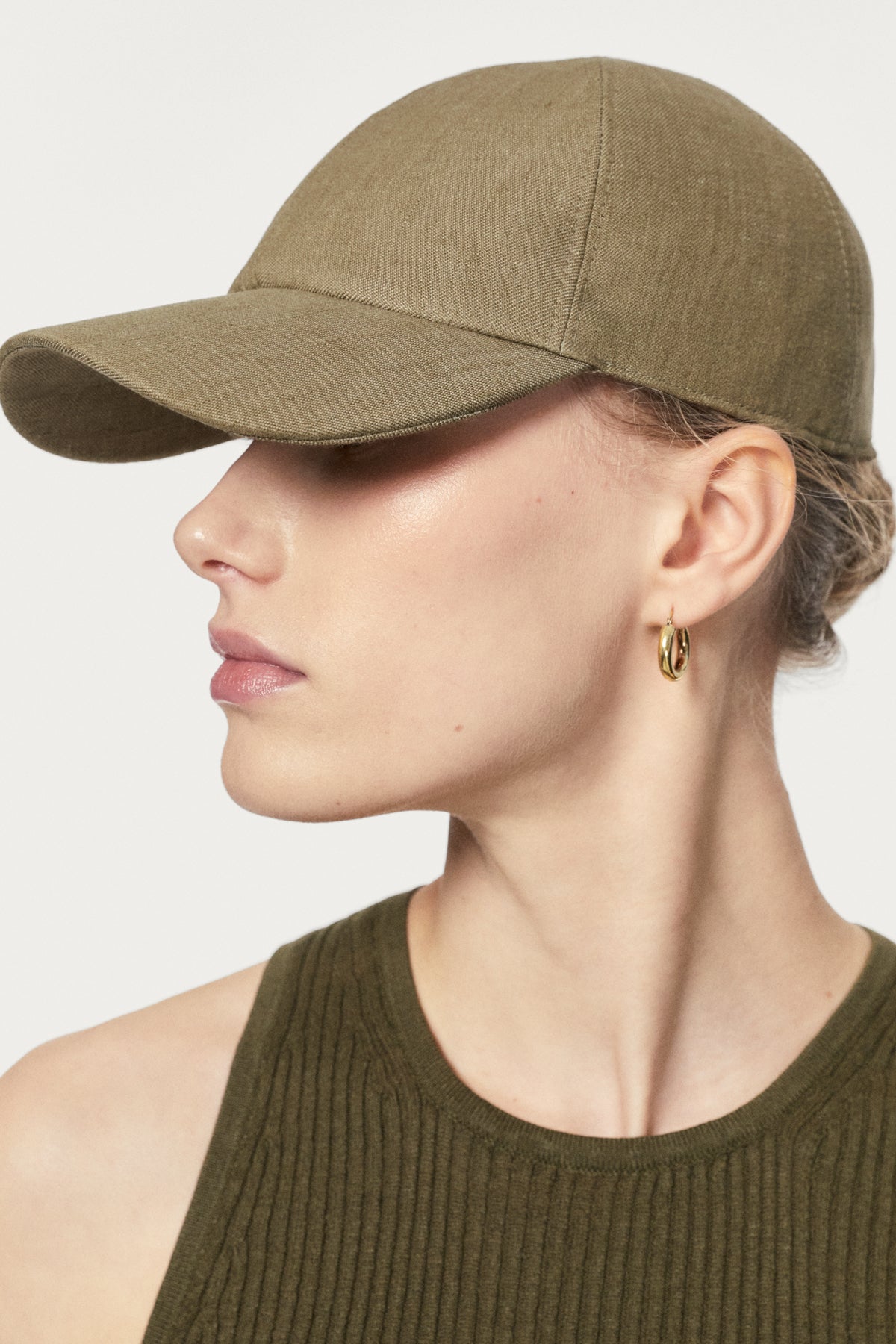 The Linen Twill Baseball Hat - sage green