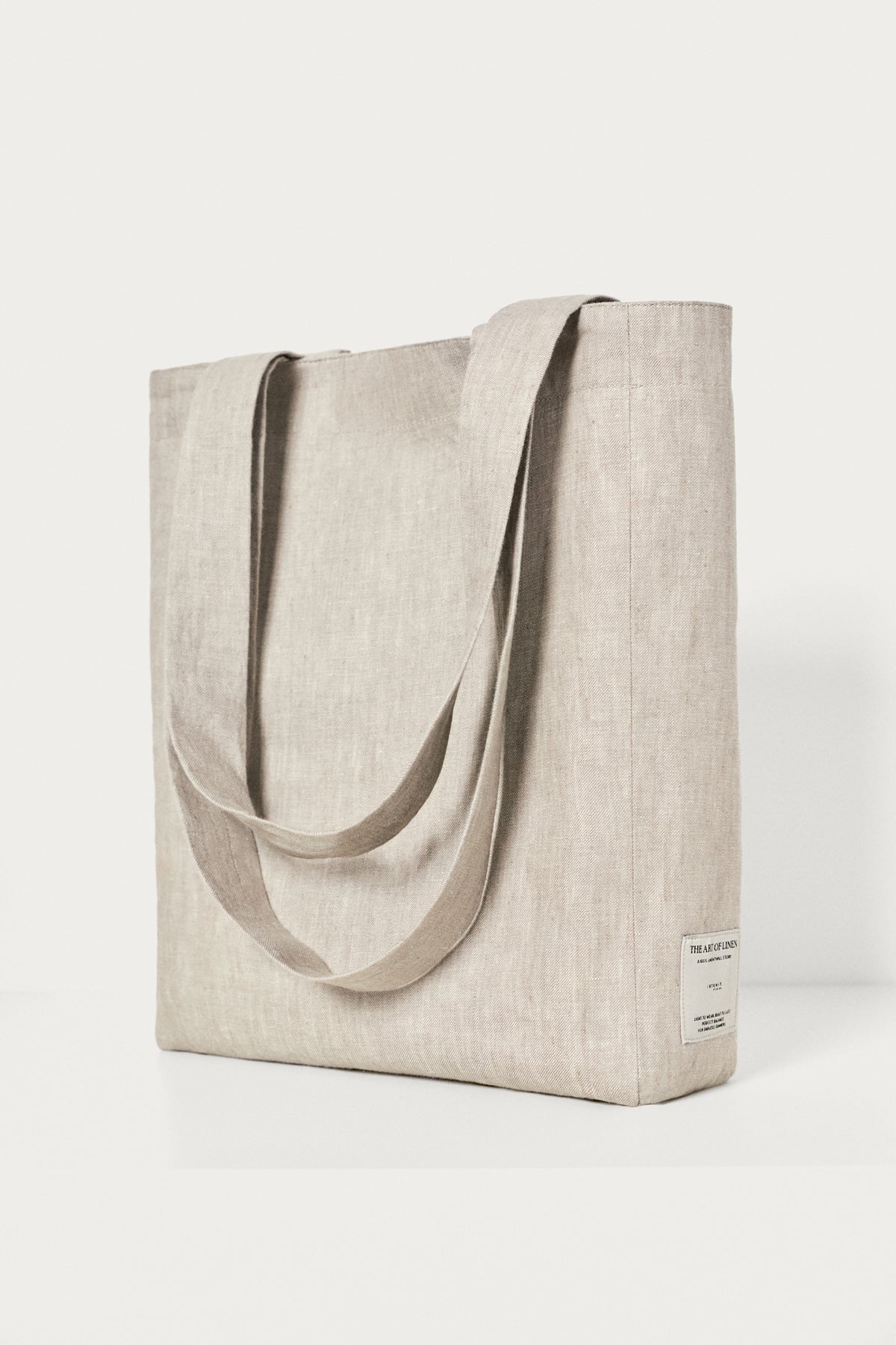 The Linen Twill Tote Bag - sand melange