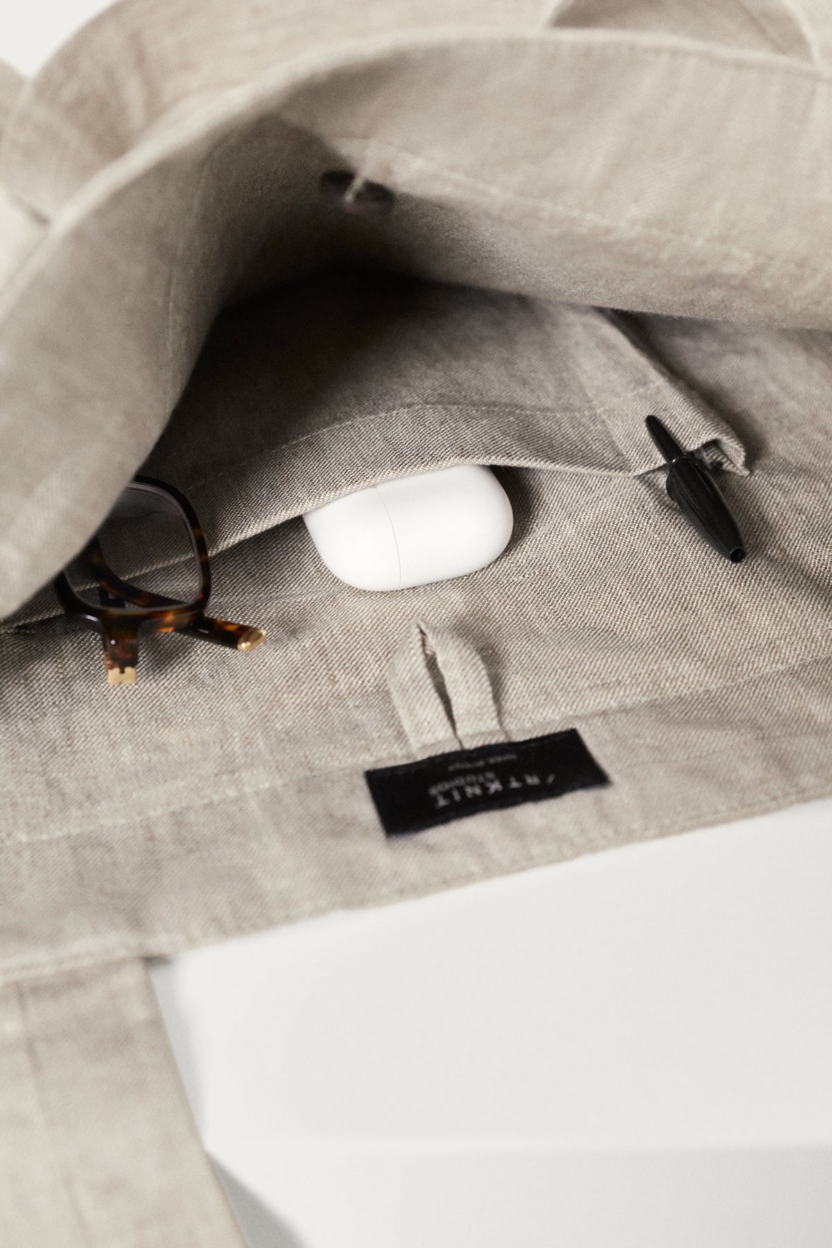 The Linen Twill Tote Bag - sand melange