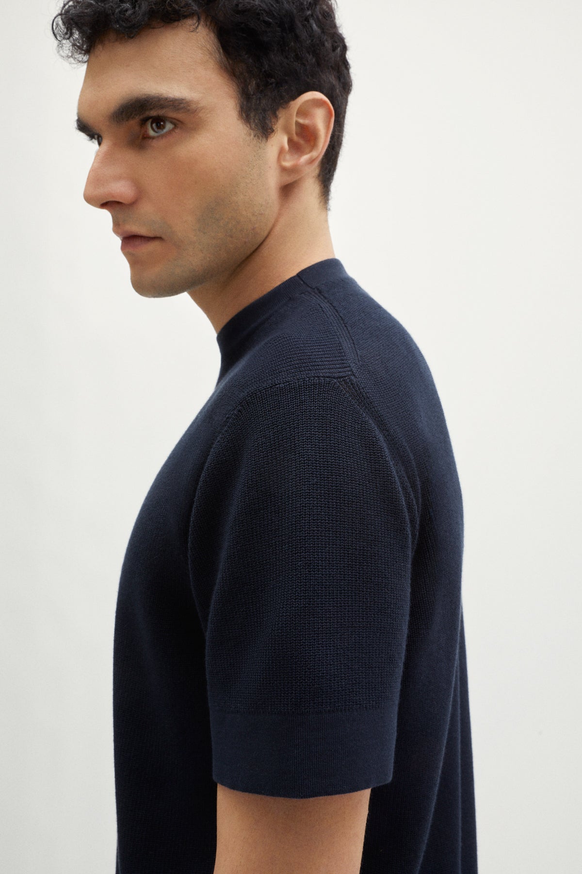 the organic cotton ribbed t shirt 2 deep blue