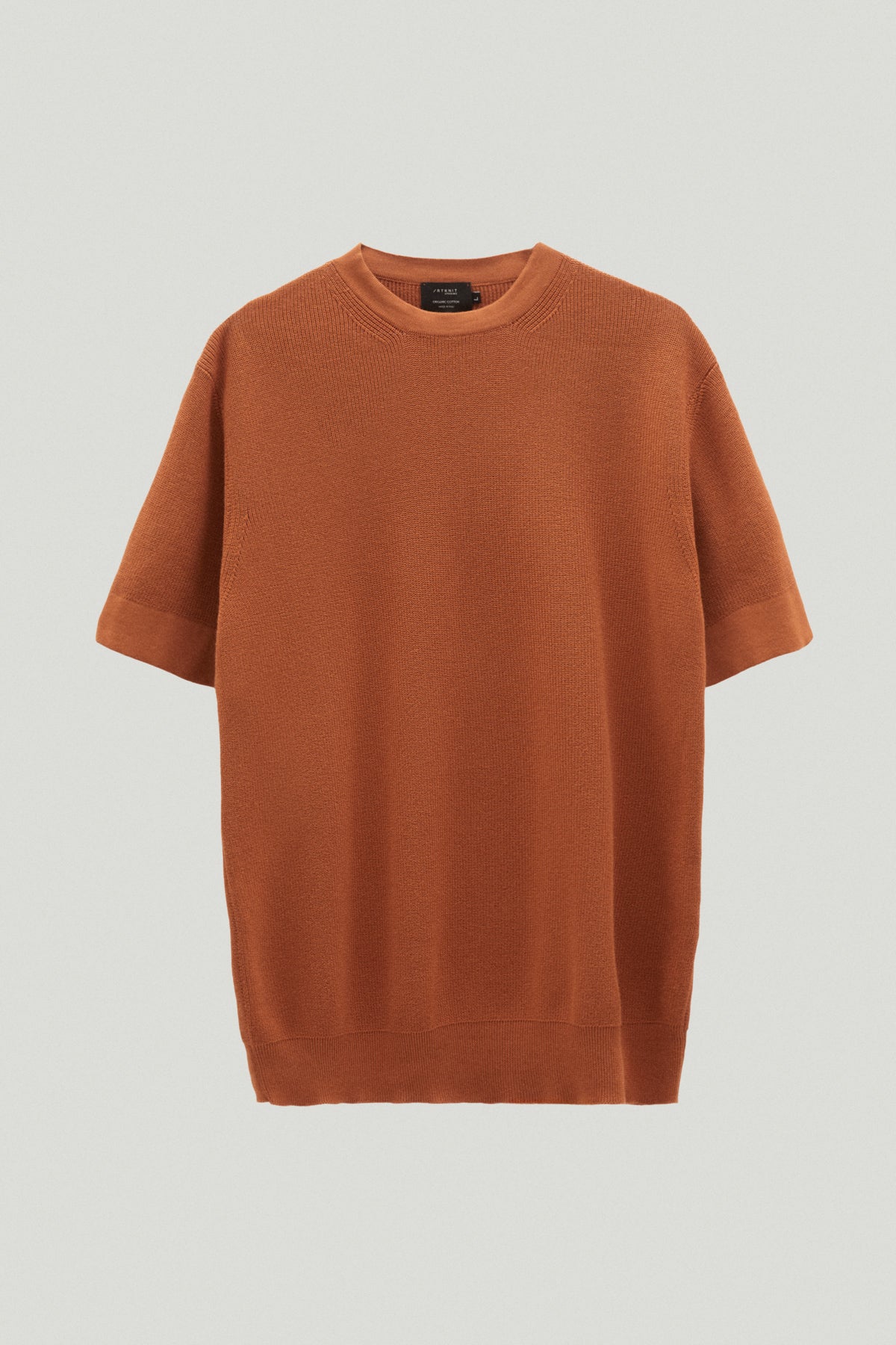 the organic cotton ribbed t shirt 2 terracotta