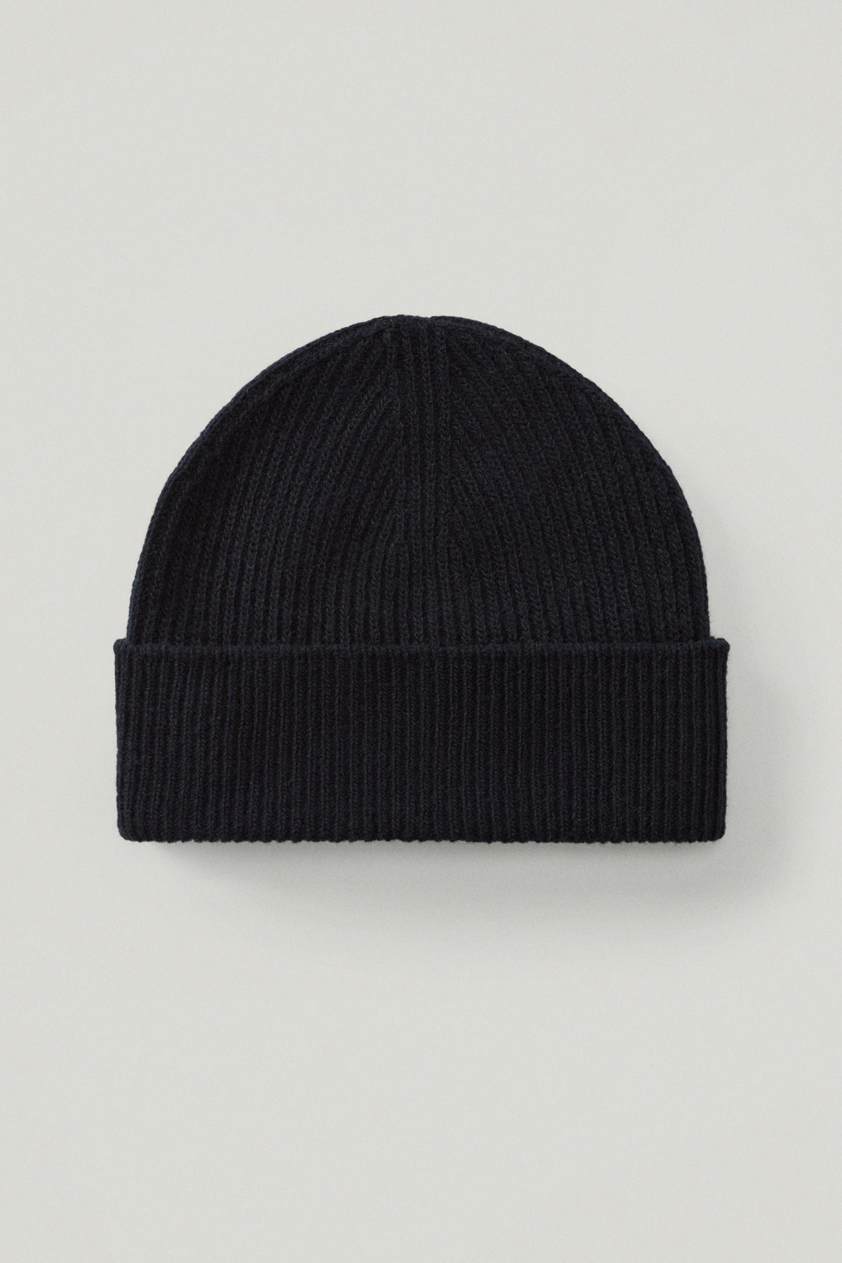 the woolen ribbed beanie blue navy