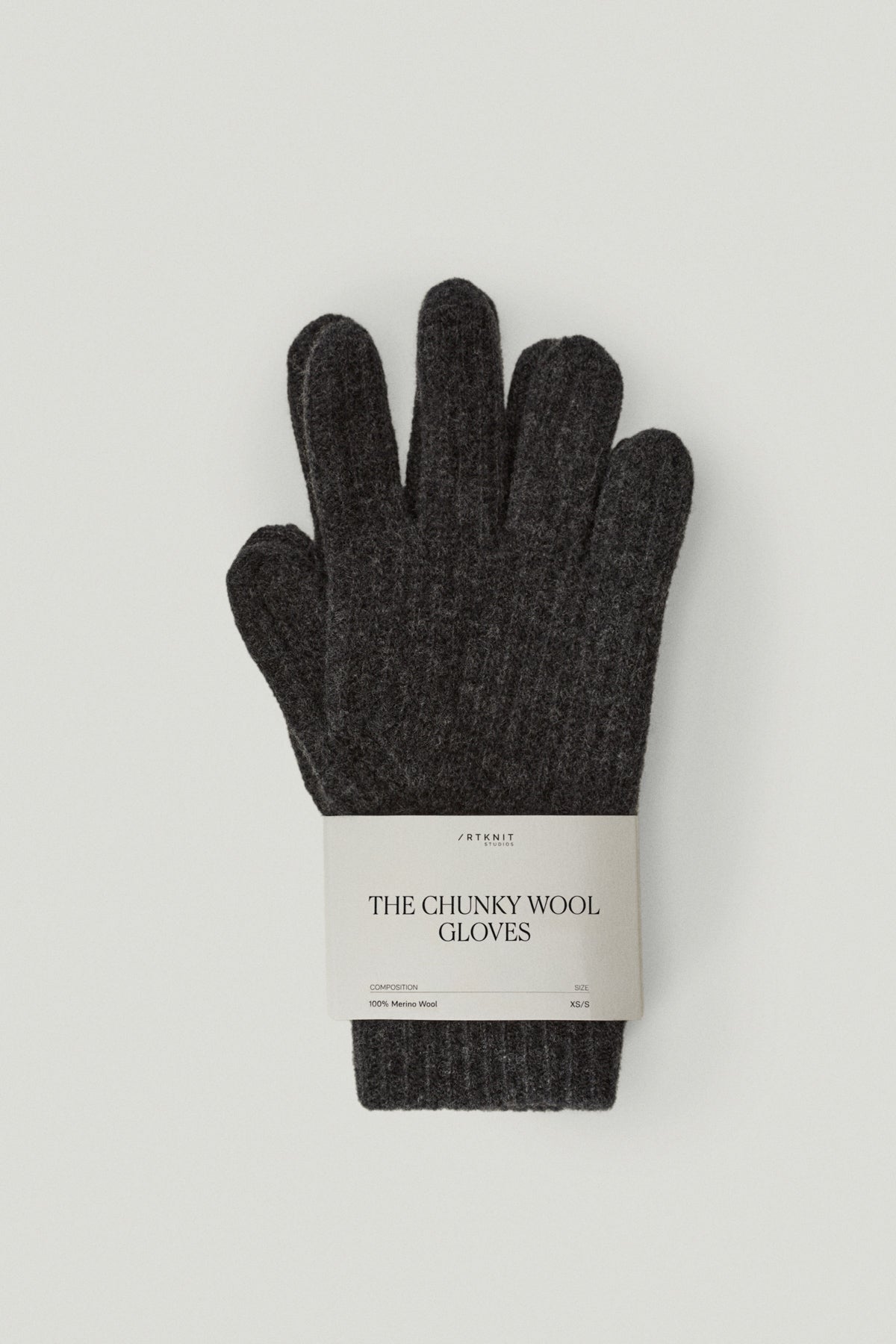 copy of the woolen ribbed gloves ash grey