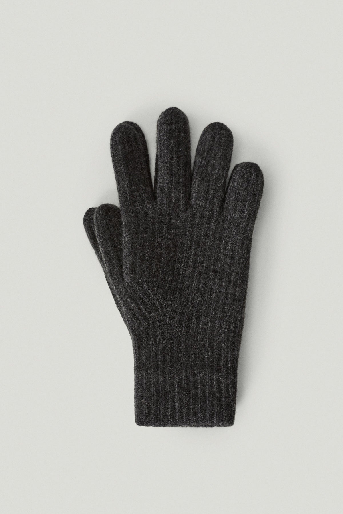 Ash Grey | The Woolen Ribbed Gloves