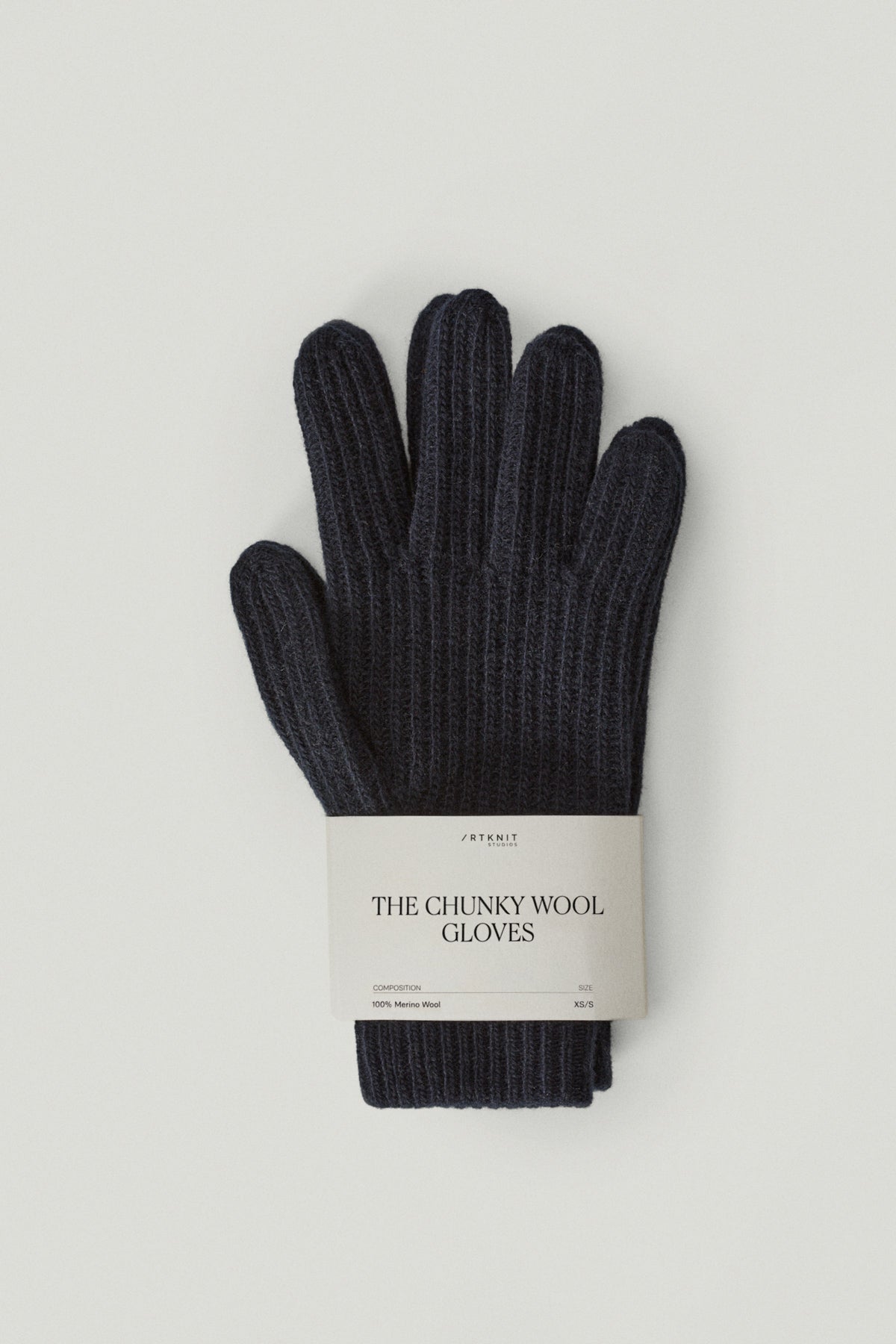 The Woolen Ribbed Gloves For Woman - blue