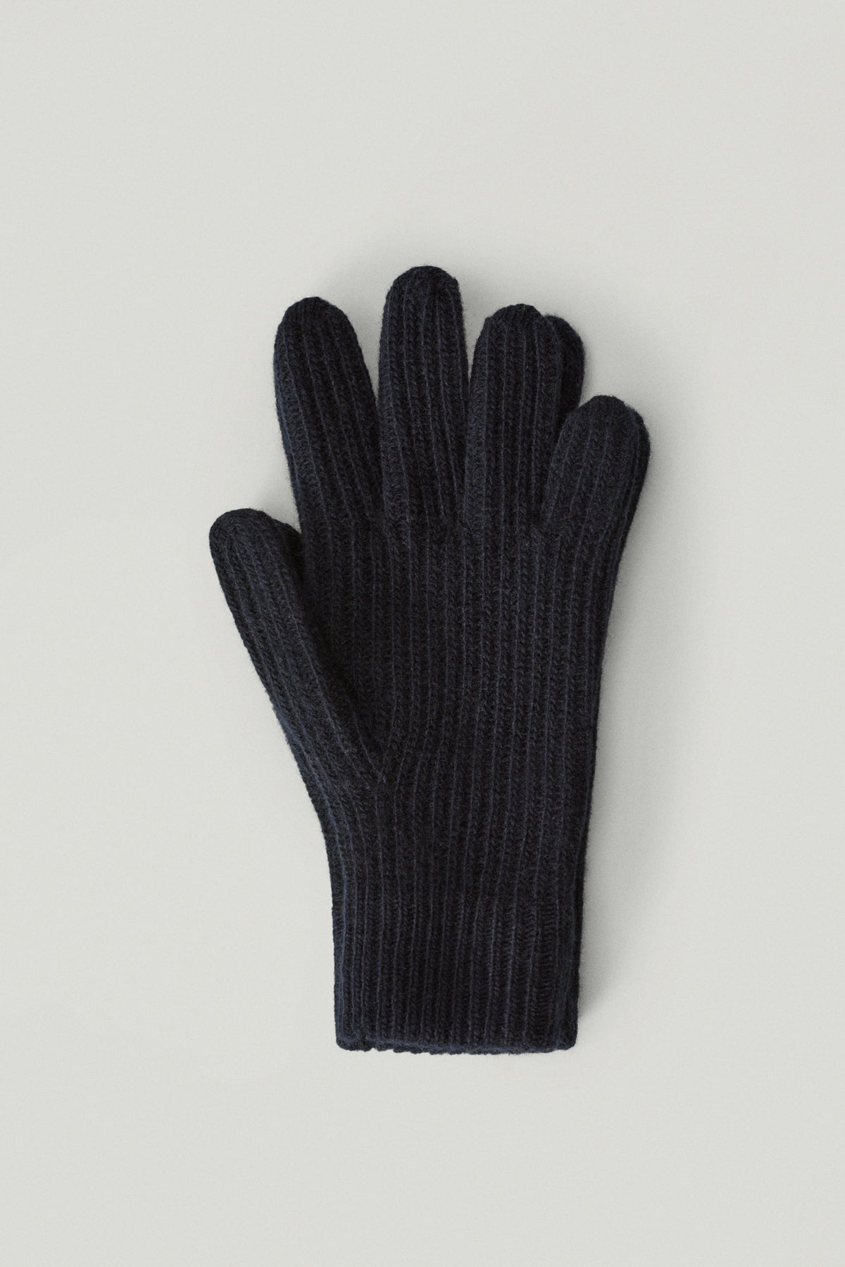 The Woolen Ribbed Gloves For Woman - blue