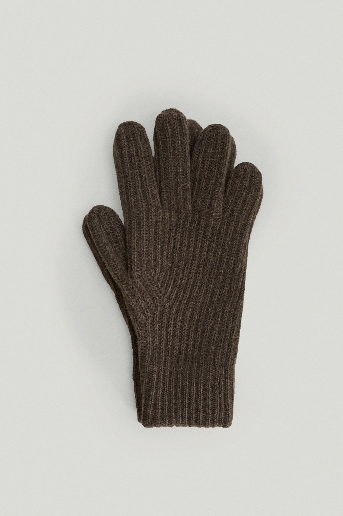 the woolen ribbed gloves taupe