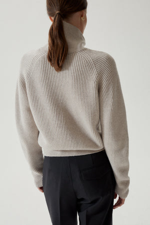 Greige | The Merino Wool Cropped High-Neck