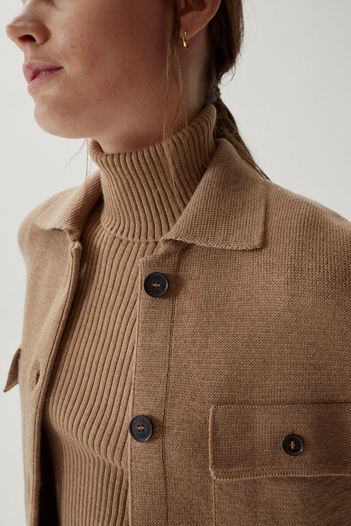 the merino wool overshirt jacket imperfect version camel