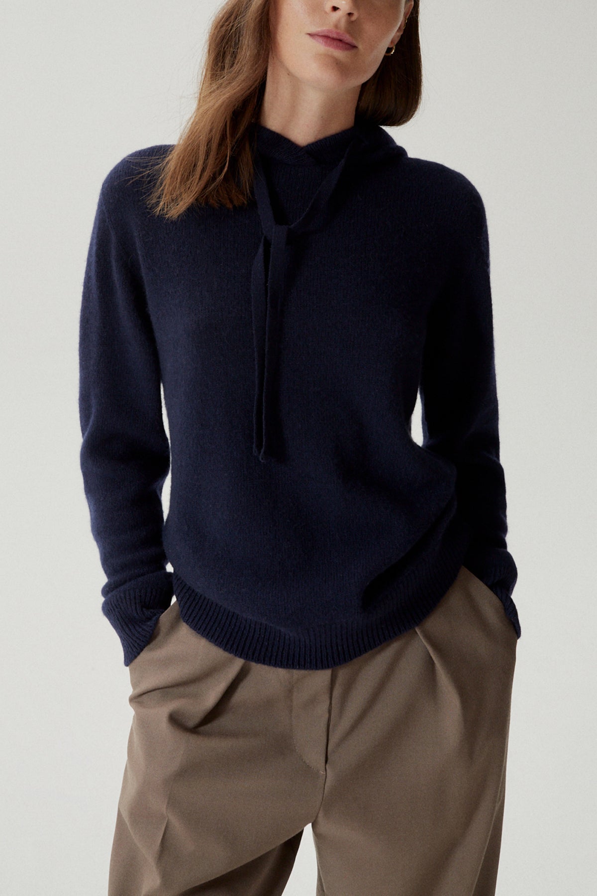 the upcycled cashmere hoodie imperfect version blue navy