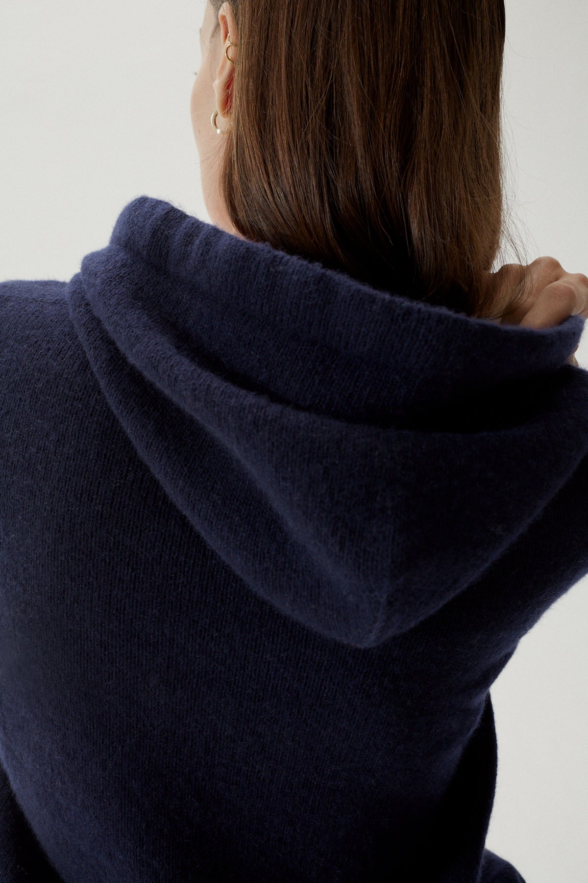 the upcycled cashmere hoodie imperfect version blue navy