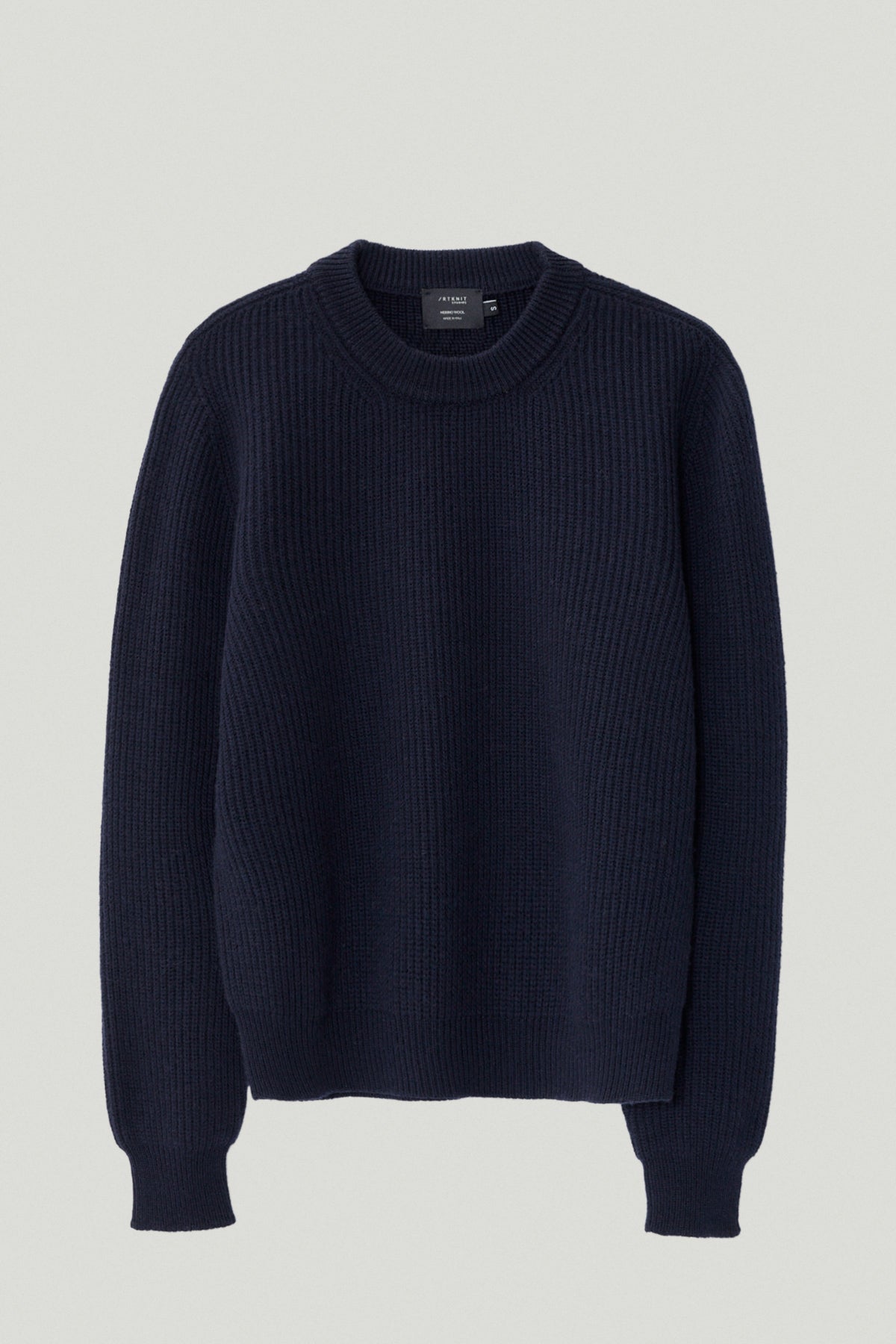 the wool perkins sweater oxford blue