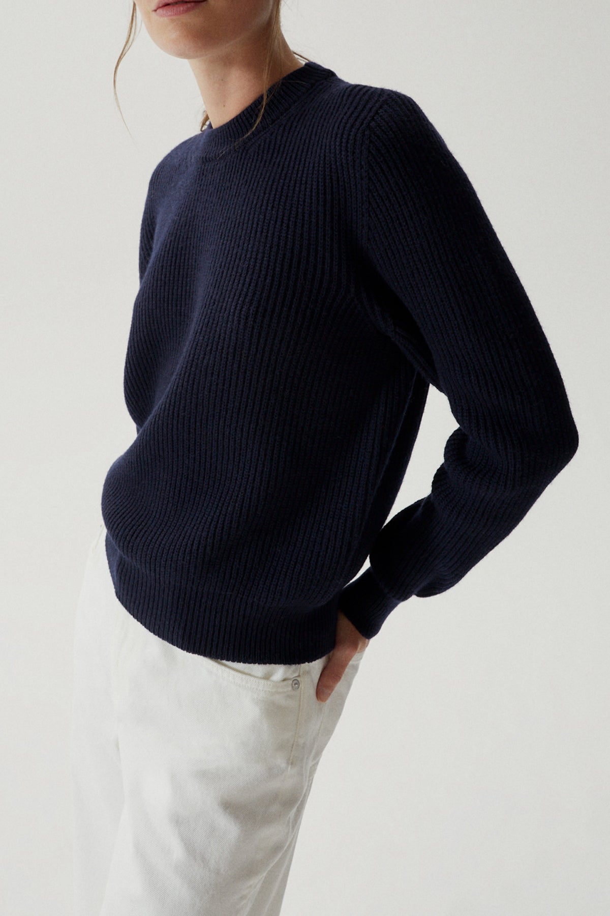 The Wool Perkins Sweater - Imperfect Version | Blue Navy