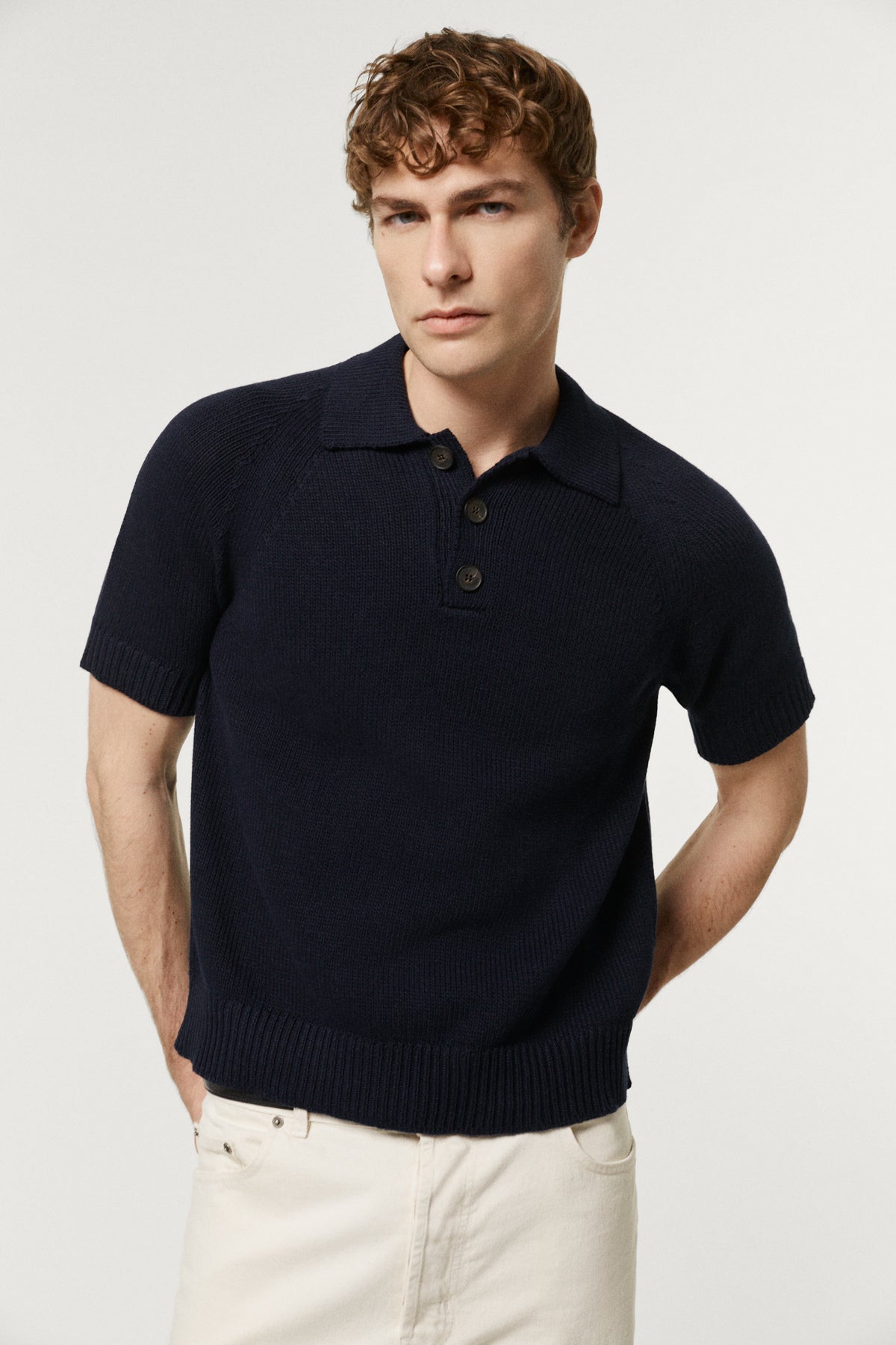 Kurzärmeliges Trikot-Poloshirt aus Bio-Baumwolle