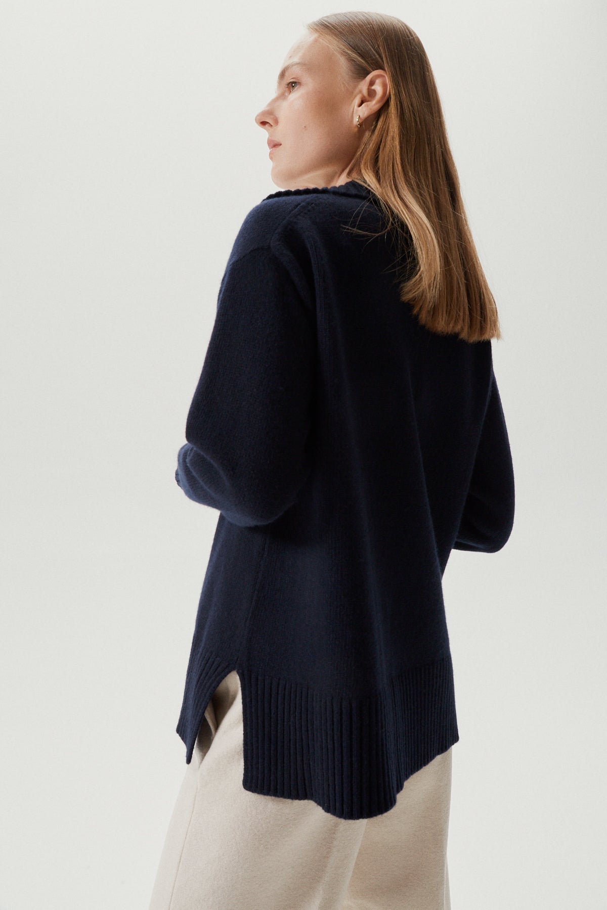 the woolen oversize polo abyss blue