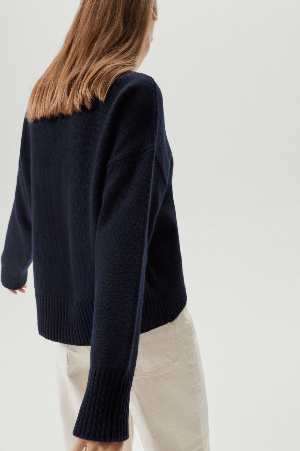 the woolen chunky sweater blue navy