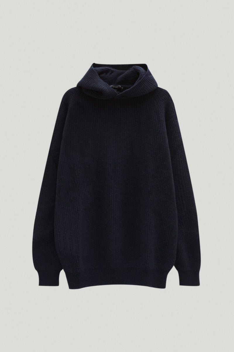 Abyss Blue | The Woolen Ribbed Hoodie – Imperfect Version