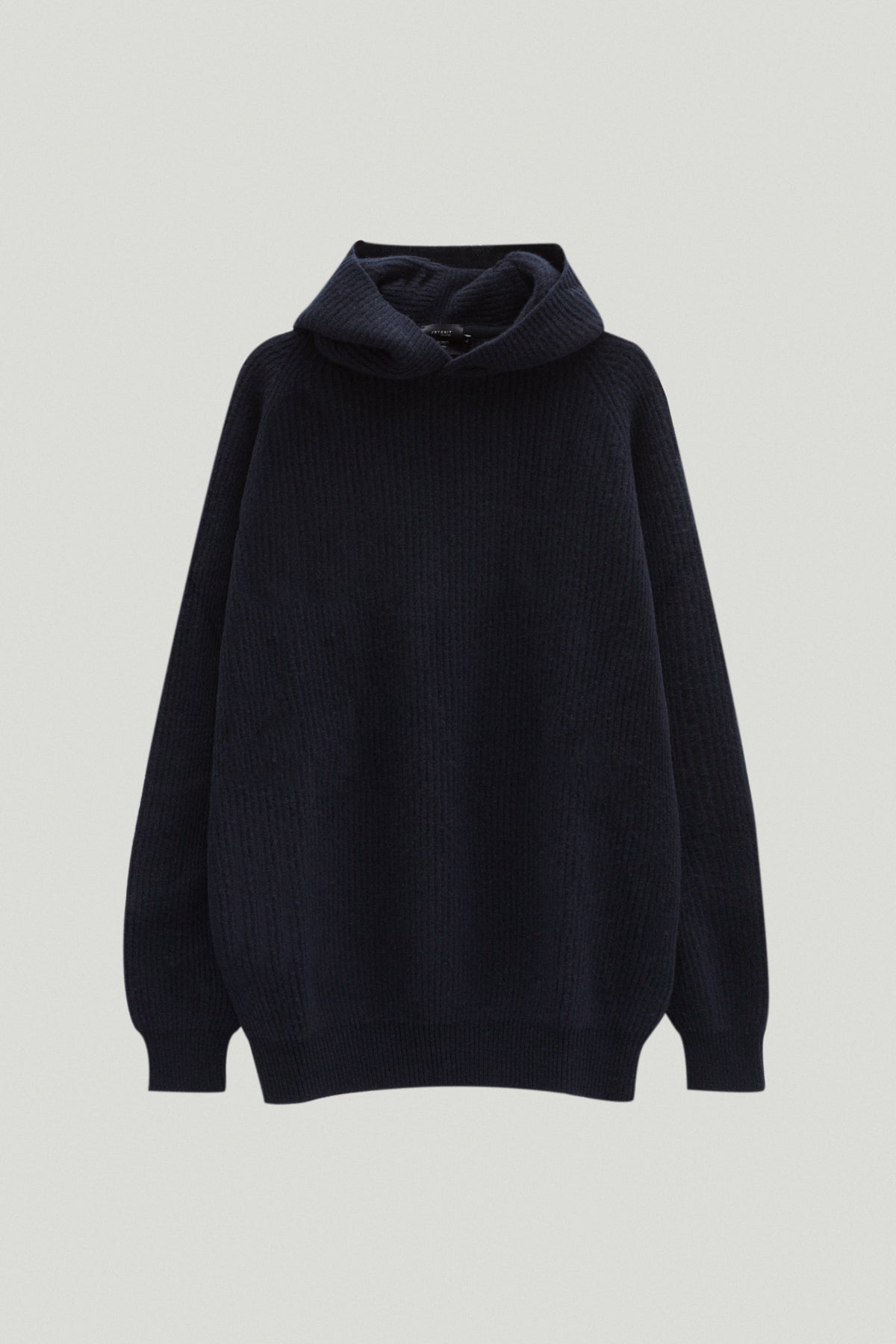 the woolen ribbed hoodie imperfect version abyss blue