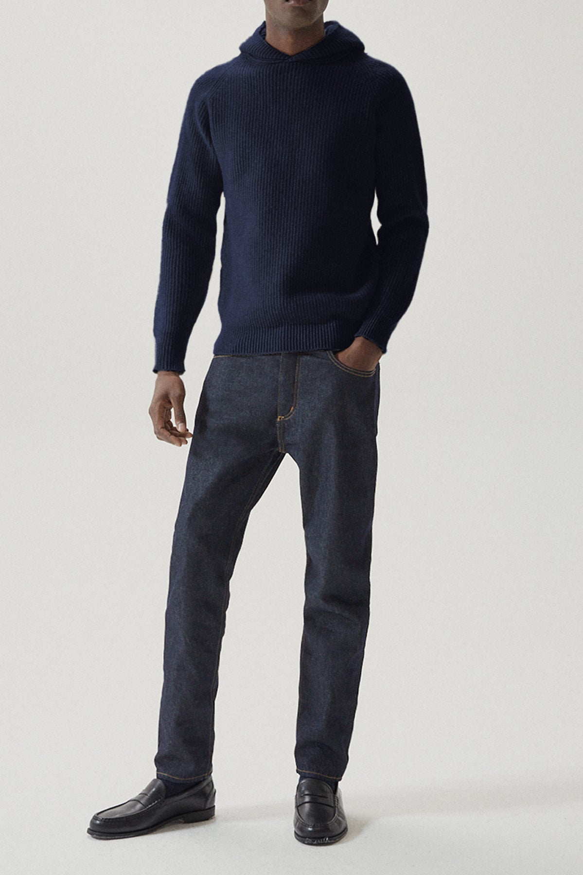 Abyss Blue | The Woolen Ribbed Hoodie – Imperfect Version