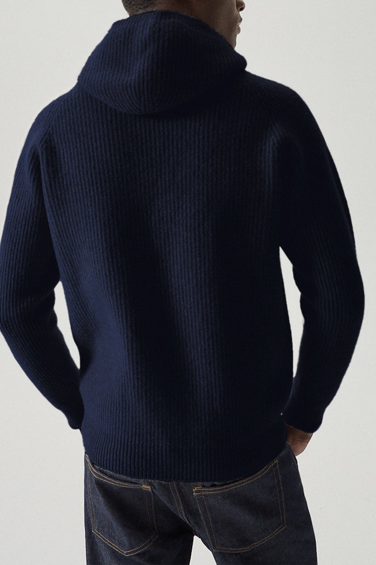 the woolen ribbed hoodie imperfect version abyss blue