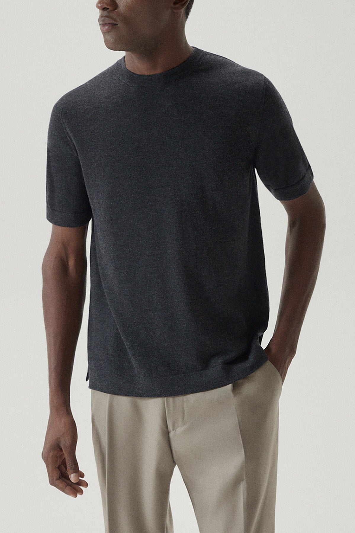 The Ultrasoft Wool T-Shirt - Imperfect Version | Dark Grey