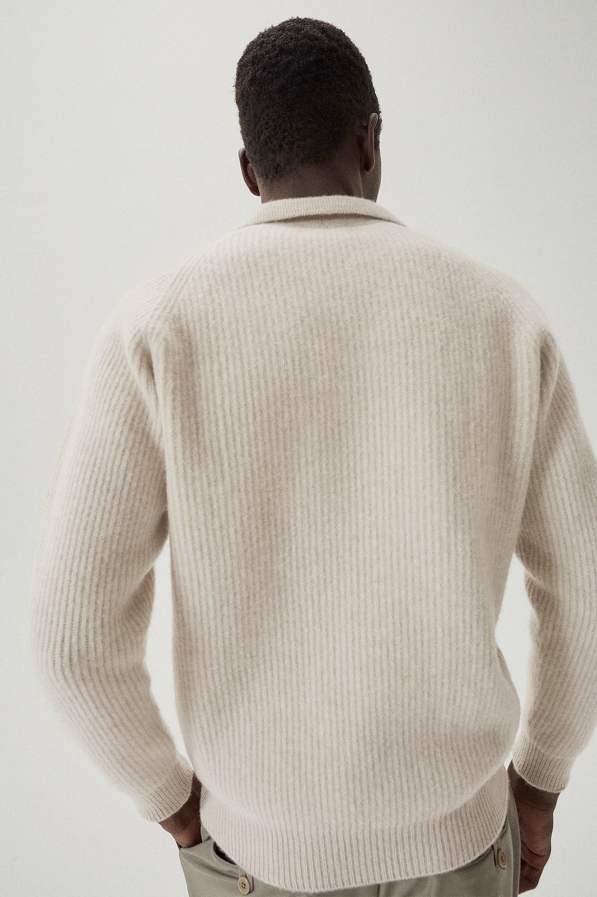 The Woolen Ribbed Polo - Imperfect Version | Ecru