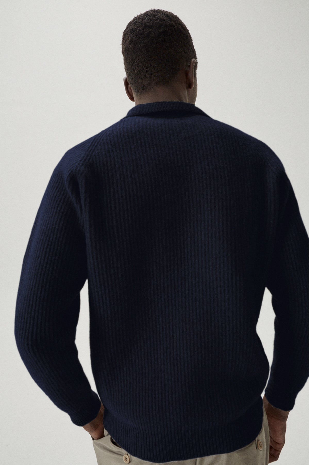 The Woolen Ribbed Polo - Imperfect Version | Abyss Blue