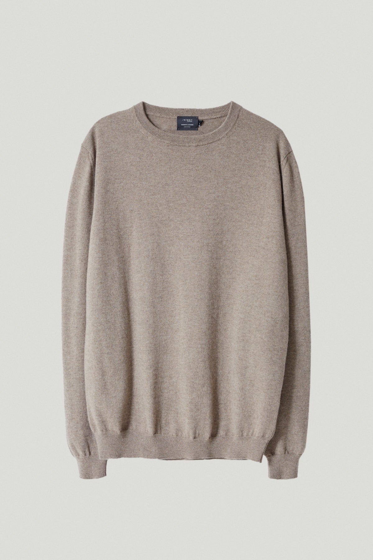 the superior cashmere classic round neck natural beige