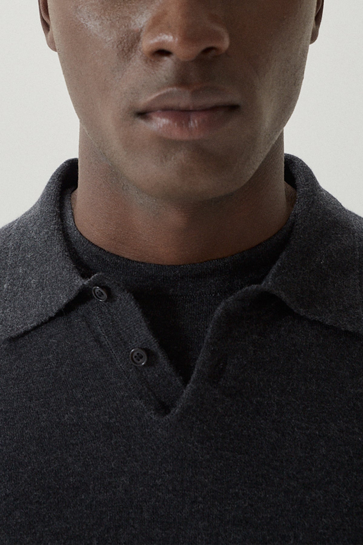 the ultrasoft wool polo imperfect version dark grey