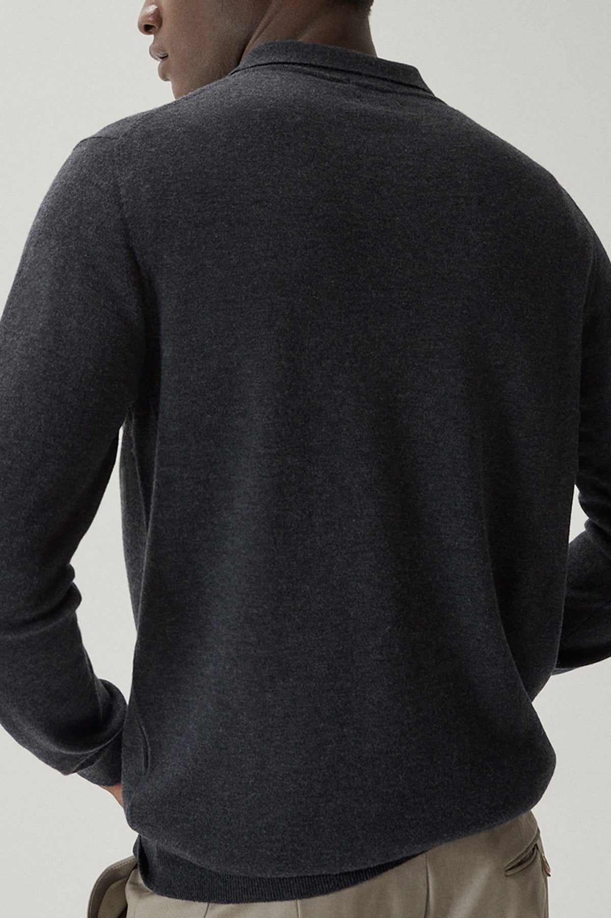 the ultrasoft wool polo imperfect version dark grey