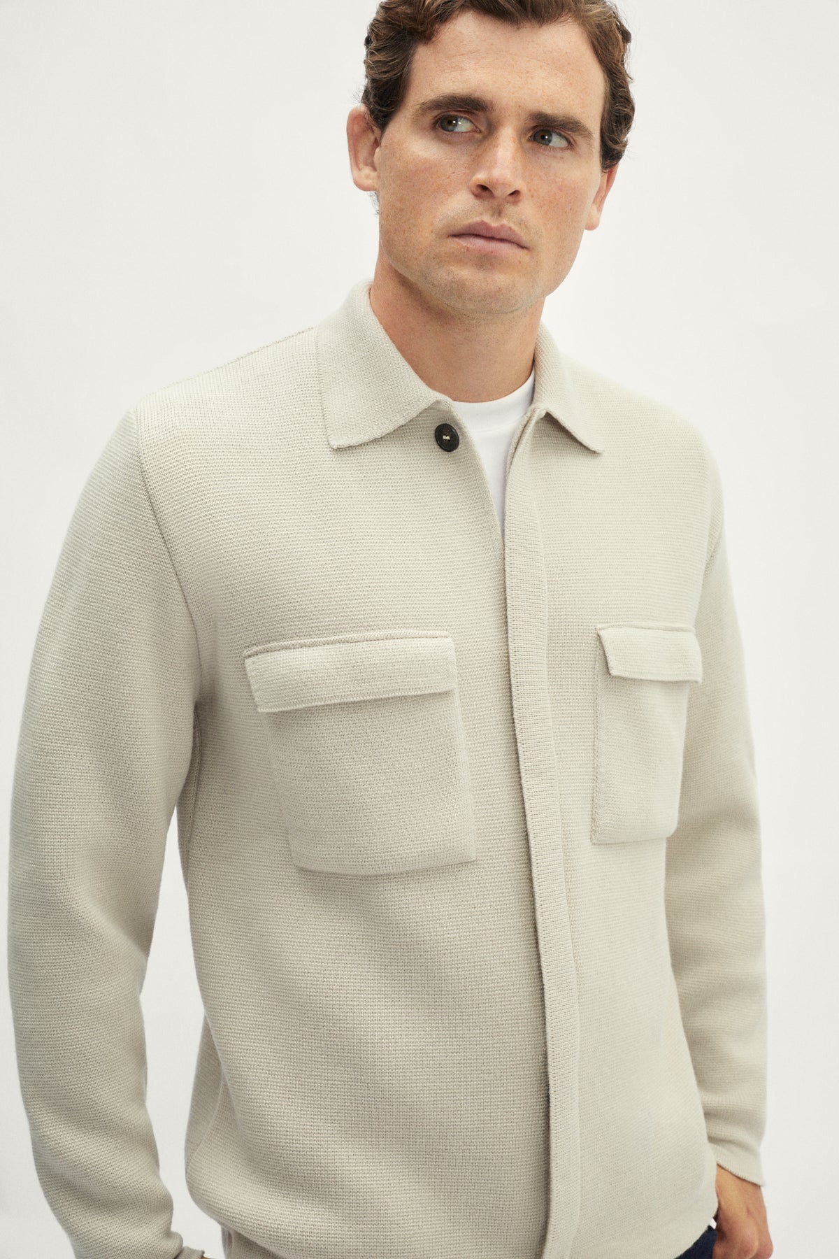 The Merino Wool Knit Jacket - pearl