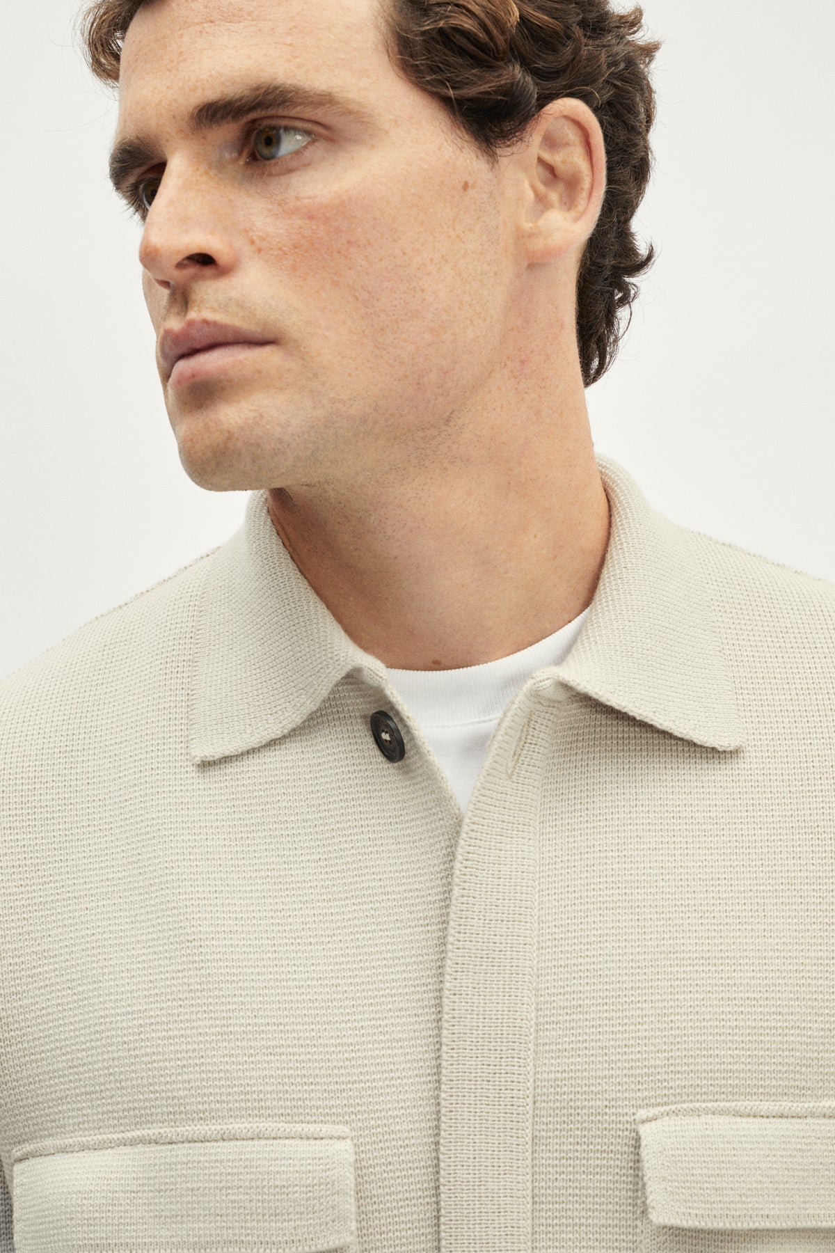 The Merino Wool Knit Jacket - pearl